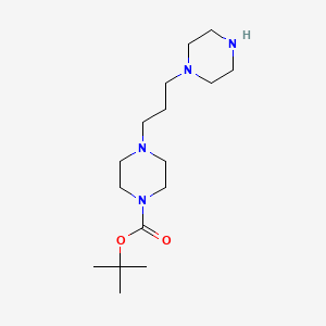 molecular formula C16H32N4O2 B13548026 Tert-butyl 4-(3-(piperazin-1-YL)propyl)piperazine-1-carboxylate 