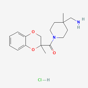 1-[4-Methyl-1-(2-methyl-2,3-dihydro-1,4-benzodioxine-2-carbonyl)piperidin-4-yl]methanaminehydrochloride