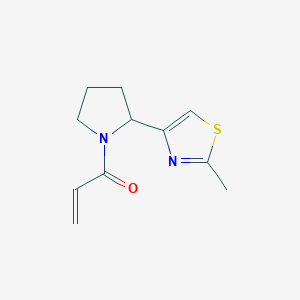 molecular formula C11H14N2OS B13548302 1-[2-(2-Methyl-1,3-thiazol-4-yl)pyrrolidin-1-yl]prop-2-en-1-one 