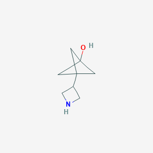 molecular formula C8H13NO B13548310 3-(Azetidin-3-yl)bicyclo[1.1.1]pentan-1-ol 