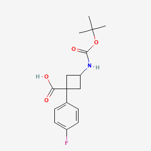 Rac-(1r,3r)-3-{[(tert-butoxy)carbonyl]amino}-1-(4-fluorophenyl)cyclobutane-1-carboxylicacid,trans