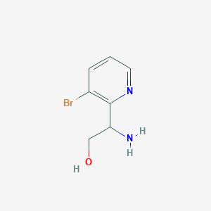 molecular formula C7H9BrN2O B13548366 2-Amino-2-(3-bromopyridin-2-yl)ethan-1-ol 