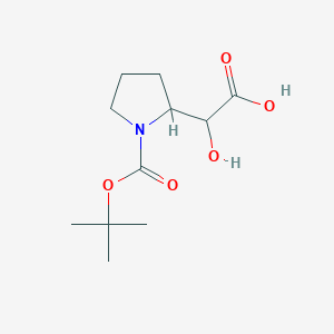 molecular formula C11H19NO5 B13548379 2-{1-[(Tert-butoxy)carbonyl]pyrrolidin-2-yl}-2-hydroxyacetic acid 