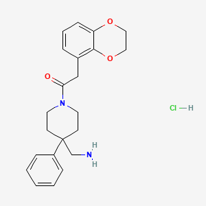 1-[4-(Aminomethyl)-4-phenylpiperidin-1-yl]-2-(2,3-dihydro-1,4-benzodioxin-5-yl)ethanone;hydrochloride