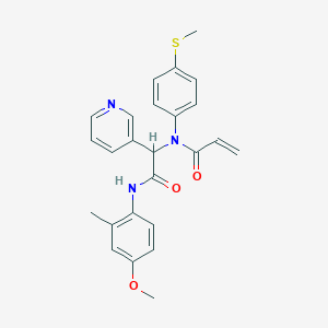 N-{[(4-methoxy-2-methylphenyl)carbamoyl](pyridin-3-yl)methyl}-N-[4-(methylsulfanyl)phenyl]prop-2-enamide