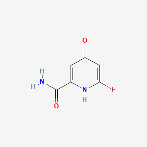 molecular formula C6H5FN2O2 B13548449 6-Fluoro-4-hydroxypyridine-2-carboxamide 