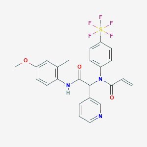 N-{[(4-methoxy-2-methylphenyl)carbamoyl](pyridin-3-yl)methyl}-N-[4-(pentafluoro-lambda6-sulfanyl)phenyl]prop-2-enamide