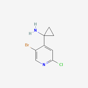 molecular formula C8H8BrClN2 B13548461 1-(5-Bromo-2-chloropyridin-4-yl)cyclopropan-1-amine 