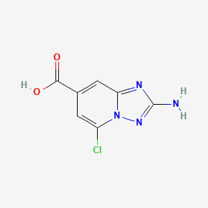 molecular formula C7H5ClN4O2 B13548506 2-Amino-5-chloro-[1,2,4]triazolo[1,5-a]pyridine-7-carboxylic acid 