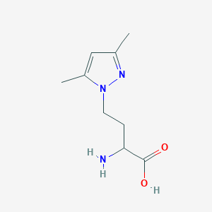 molecular formula C9H15N3O2 B13548536 2-Amino-4-(3,5-dimethyl-1h-pyrazol-1-yl)butanoic acid 