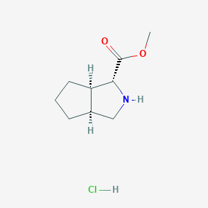 molecular formula C9H16ClNO2 B13548540 rac-methyl (1R,3aS,6aR)-octahydrocyclopenta[c]pyrrole-1-carboxylate hydrochloride 