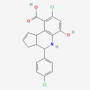 molecular formula C19H15Cl2NO3 B13548546 8-chloro-4-(4-chlorophenyl)-6-hydroxy-3H,3aH,4H,5H,9bH-cyclopenta[c]quinoline-9-carboxylic acid 