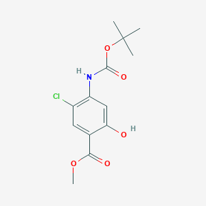 molecular formula C13H16ClNO5 B13548573 Methyl 4-((tert-butoxycarbonyl)amino)-5-chloro-2-hydroxybenzoate 