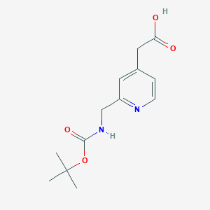 molecular formula C13H18N2O4 B13548584 (2-Tert-butoxycarbonylaminomethyl-pyridin-4-yl)-acetic acid 