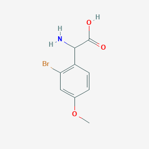 molecular formula C9H10BrNO3 B13548749 2-Amino-2-(2-bromo-4-methoxyphenyl)acetic acid 