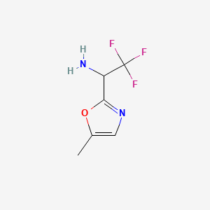 molecular formula C6H7F3N2O B13548756 2,2,2-Trifluoro-1-(5-methyl-1,3-oxazol-2-yl)ethan-1-amine 