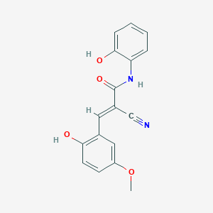 molecular formula C17H14N2O4 B13548775 (2E)-2-cyano-3-(2-hydroxy-5-methoxyphenyl)-N-(2-hydroxyphenyl)prop-2-enamide 