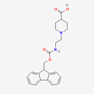 molecular formula C23H26N2O4 B13548800 1-[2-({[(9H-fluoren-9-yl)methoxy]carbonyl}amino)ethyl]piperidine-4-carboxylicacid 