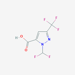 molecular formula C6H3F5N2O2 B1354885 1-(difluoromethyl)-3-(trifluoromethyl)-1H-pyrazole-5-carboxylic acid 