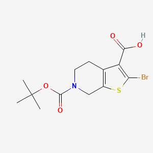 molecular formula C13H16BrNO4S B13548898 2-Bromo-6-(tert-butoxycarbonyl)-4,5,6,7-tetrahydrothieno[2,3-c]pyridine-3-carboxylic acid 