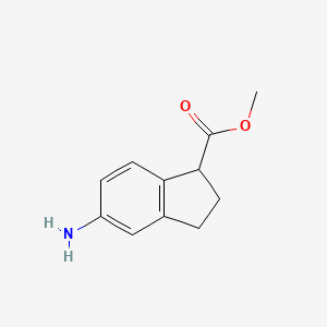 molecular formula C11H13NO2 B1354890 Methyl 5-amino-2,3-dihydro-1H-indene-1-carboxylate CAS No. 754153-28-1