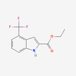 molecular formula C12H10F3NO2 B1354892 Ethyl 4-(trifluoromethyl)-1H-indole-2-carboxylate CAS No. 317-60-2