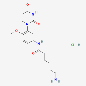 6-amino-N-[3-(2,4-dioxo-1,3-diazinan-1-yl)-4-methoxyphenyl]hexanamide hydrochloride