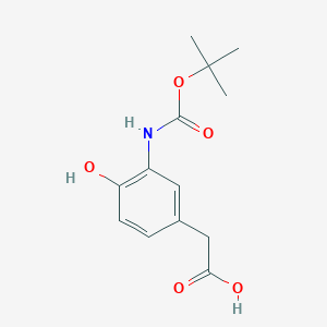 2-(3-{[(Tert-butoxy)carbonyl]amino}-4-hydroxyphenyl)acetic acid