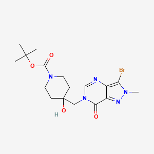 molecular formula C17H24BrN5O4 B13549453 tert-Butyl 4-((3-bromo-2-methyl-7-oxo-2H-pyrazolo[4,3-d]pyrimidin-6(7H)-yl)methyl)-4-hydroxypiperidine-1-carboxylate CAS No. 2202738-43-8