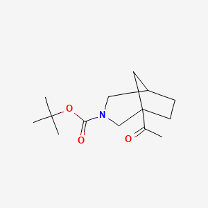 molecular formula C14H23NO3 B13549478 Tert-butyl1-acetyl-3-azabicyclo[3.2.1]octane-3-carboxylate 