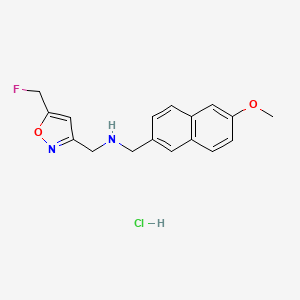 {[5-(Fluoromethyl)-1,2-oxazol-3-yl]methyl}[(6-methoxynaphthalen-2-yl)methyl]amine hydrochloride