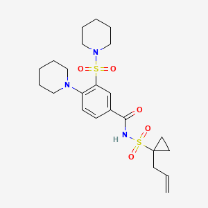 4-(piperidin-1-yl)-3-(piperidine-1-sulfonyl)-N-{[1-(prop-2-en-1-yl)cyclopropyl]sulfonyl}benzamide