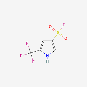 molecular formula C5H3F4NO2S B13549583 5-(trifluoromethyl)-1H-pyrrole-3-sulfonyl fluoride 