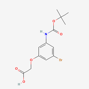 2-(3-Bromo-5-{[(tert-butoxy)carbonyl]amino}phenoxy)aceticacid