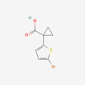 molecular formula C8H7BrO2S B13549666 1-(5-Bromothiophen-2-yl)cyclopropane-1-carboxylicacid 