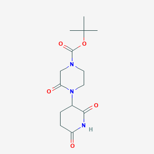 molecular formula C14H21N3O5 B13549669 Tert-butyl 4-(2,6-dioxopiperidin-3-yl)-3-oxopiperazine-1-carboxylate 