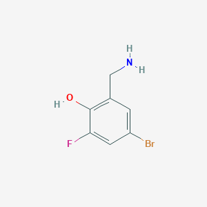 molecular formula C7H7BrFNO B13549695 2-(Aminomethyl)-4-bromo-6-fluorophenol 