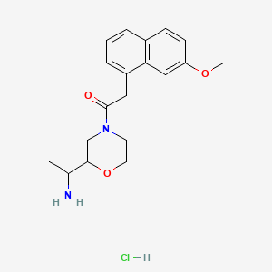 1-[2-(1-Aminoethyl)morpholin-4-yl]-2-(7-methoxynaphthalen-1-yl)ethan-1-one hydrochloride