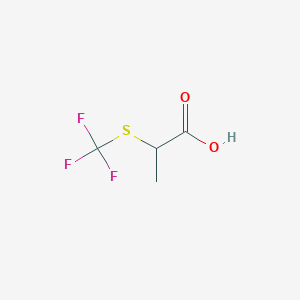 molecular formula C4H5F3O2S B1355006 2-[(三氟甲基)硫烷基]丙酸 CAS No. 63471-78-3