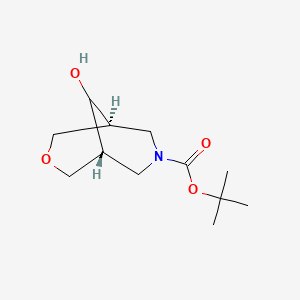 molecular formula C12H21NO4 B13550240 tert-Butyl (1R,5S)-9-hydroxy-3-oxa-7-azabicyclo[3.3.1]nonane-7-carboxylate CAS No. 1280214-64-3