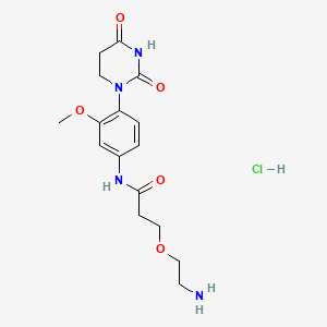 3-(2-aminoethoxy)-N-[4-(2,4-dioxo-1,3-diazinan-1-yl)-3-methoxyphenyl]propanamide hydrochloride