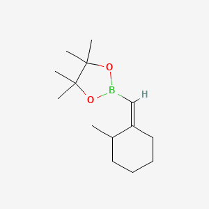 molecular formula C14H25BO2 B13550575 4,4,5,5-Tetramethyl-2-[(2-methylcyclohexylidene)methyl]-1,3,2-dioxaborolane 