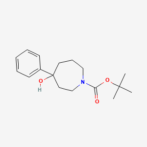 molecular formula C17H25NO3 B13550600 Tert-butyl 4-hydroxy-4-phenylazepane-1-carboxylate 