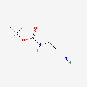 molecular formula C11H22N2O2 B13550602 tert-butylN-[(2,2-dimethylazetidin-3-yl)methyl]carbamate 