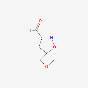 molecular formula C6H7NO3 B13550609 2,5-Dioxa-6-azaspiro[3.4]oct-6-ene-7-carbaldehyde 