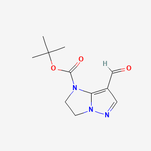 molecular formula C11H15N3O3 B13550614 tert-butyl7-formyl-1H,2H,3H-pyrazolo[1,5-a]imidazole-1-carboxylate CAS No. 2301352-49-6