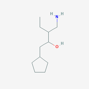 3-(Aminomethyl)-1-cyclopentylpentan-2-ol