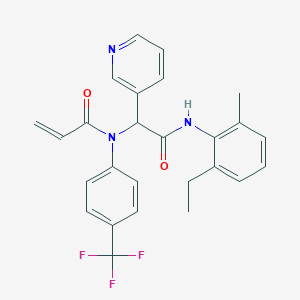 N-[2-(2-ethyl-6-methylanilino)-2-oxo-1-pyridin-3-ylethyl]-N-[4-(trifluoromethyl)phenyl]prop-2-enamide