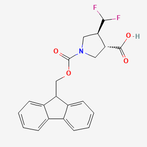 (3S,4S)-1-(((9H-Fluoren-9-yl)methoxy)carbonyl)-4-(difluoromethyl)pyrrolidine-3-carboxylic acid