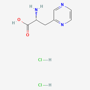 molecular formula C7H11Cl2N3O2 B13551264 (2R)-2-amino-3-(pyrazin-2-yl)propanoicaciddihydrochloride 